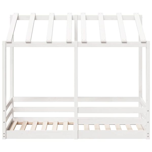 vidaXL Kinderbed met bedhuis 70x140 cm massief grenenhout wit