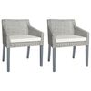 vidaXL Eetkamerstoelen 2 st met kussens natuurlijk rattan grijs