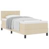 vidaXL Boxspringbed met kussen met hoofdeinde Cr&egrave;me 90 x 200 cm Stof
