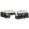vidaXL Tuinbankenset 12 st 12-zits Zwart poly rattan