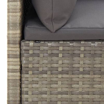 vidaXL 4-delige Loungeset met kussens poly rattan grijs