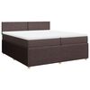 vidaXL Boxspring met matras stof donkerbruin 200x200 cm