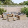 vidaXL Tuin Sofa Set met kussen 14 pcs beige en lichtgrijs