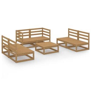 vidaXL 7-delige Loungeset massief grenenhout honingbruin