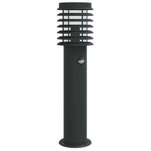 vidaXL Vloerlamp voor buiten met sensor 60 cm roestvrijstaal zwart