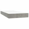 vidaXL Pocketveringmatras medium twin 100x190x20 cm fluweel lichtgrijs