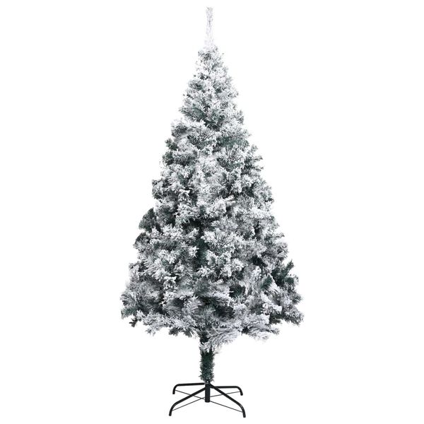 vidaXL Kunstkerstboom met sneeuwvlokken 300 cm PVC groen