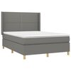 vidaXL Boxspring met matras en LED stof donkergrijs 140x190 cm