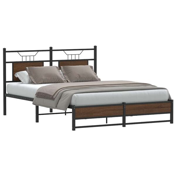vidaXL Bedframe zonder matras bewerkt hout bruin eikenkleur 140x200 cm