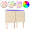 vidaXL Hoofdbord LED 144x5x118/128 cm stof cr&egrave;mekleurig