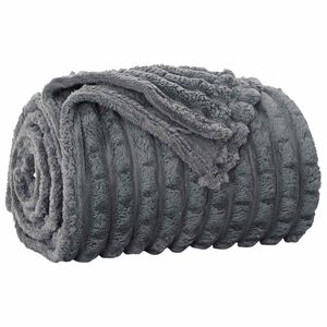 vidaXL Gooi Deken Donkergrijs 240 x 220 cm 9.41 kg Fleece