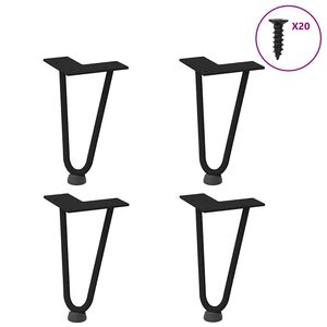 vidaXL Haarnadelpoten voor Salontafel 4 st 20 cm massief staal zwart