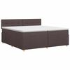 vidaXL Boxspringbed met matras Donkerbruin 200 x 200 cm Stof