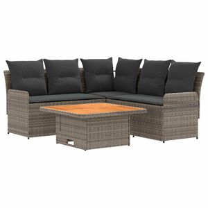 vidaXL Meubelsets met kussen 4 pcs Grijs en Donkergrijs PE Rattan
