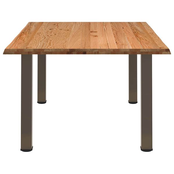vidaXL Eettafel met levende rand 180x120x74 cm massief eikenhout rechthoekig