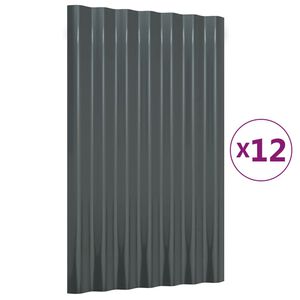 vidaXL Dakpanelen 12 st 60x36 cm gegalvaniseerd staal antracietkleurig
