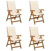 vidaXL Recliner Tuinstoelen 4 st Naturel Massief Acaciahout