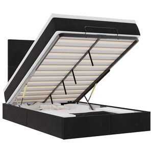 vidaXL Ottoman bed met matrassen 120x200cm fluweel zwart