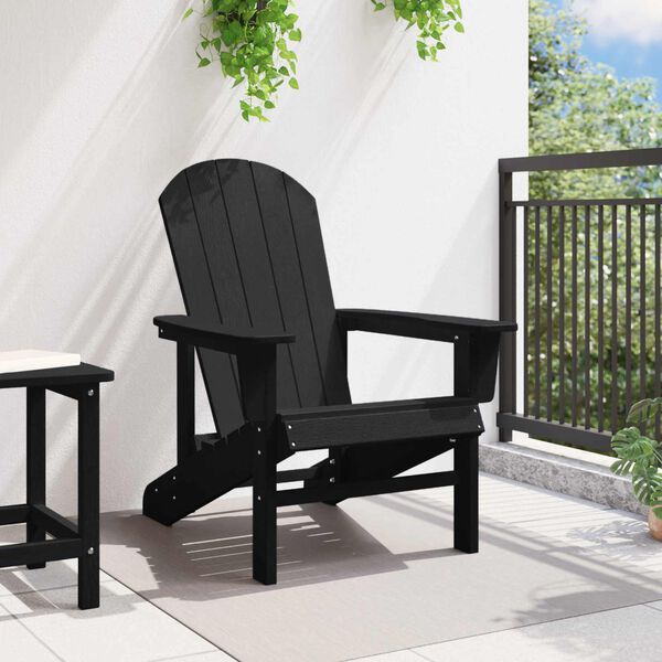 vidaXL Adirondack-stoel Zwart 82 x 74 x 92 cm HDPE