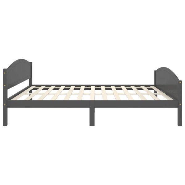 vidaXL Bedframe met 4 lades massief grenenhout donkergrijs 160x200 cm