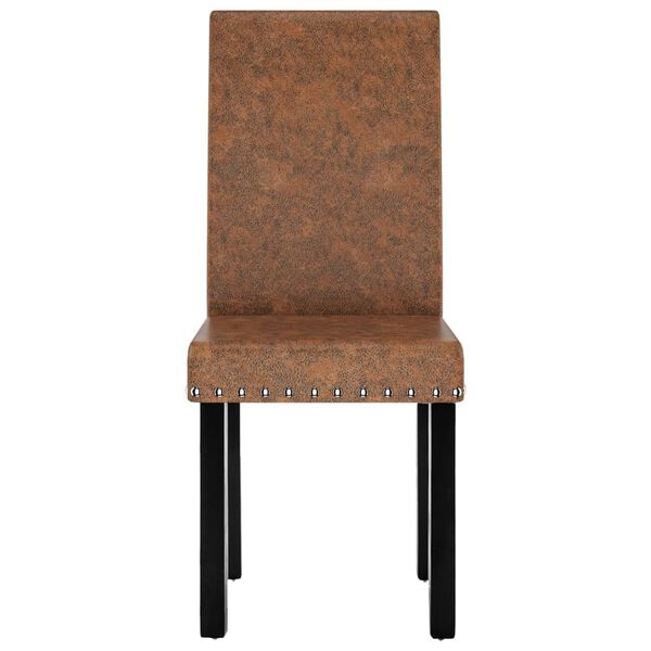 vidaXL Eetkamerstoelen 6 st stof bruin