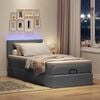 vidaXL Ottoman bed met matras en LED's 100x200cm stof donkergrijs