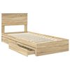 vidaXL Opslag bed met hoofdeinde Sonoma Eiken 90 x 190 cm Bewerkt hout