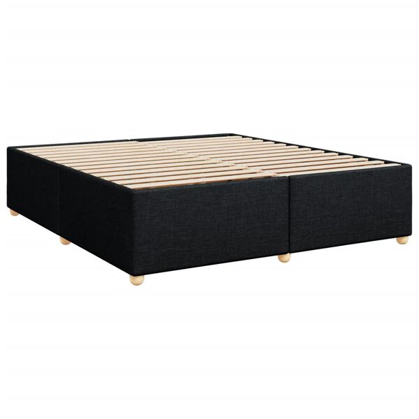 vidaXL Bedframe zonder matras stof zwart 180x200 cm