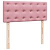 vidaXL Bed poef met matras en LED's 120x190 cm fluweel roze