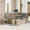 vidaXL Tuin Sofa Set met kussen 8 pcs Beige Poly riet
