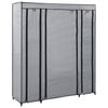 vidaXL Kledingkast met vakken en stangen 150x45x176 cm stof grijs