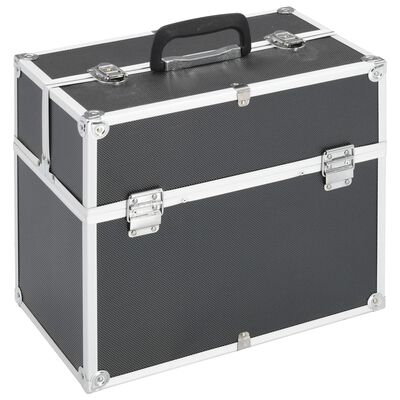 vooroordeel berouw hebben Toerist vidaXL Make-up koffer 37x24x35 cm aluminium zwart online kopen | vidaXL.be