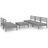 vidaXL 6-delige Loungeset massief grenenhout grijs