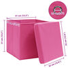 vidaXL Opbergboxen met deksel 10 st 32x32x32 cm stof roze