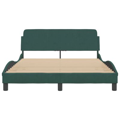 vidaXL Bedframe met hoofdeinde fluweel donkergroen 120x200 cm