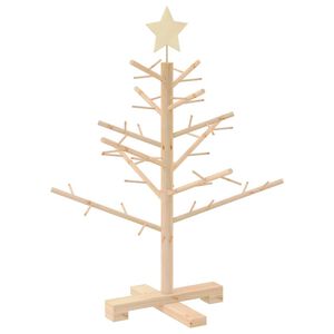 vidaXL Houten kerstboom met standaard Naturel 75 cm Massief grenenhout