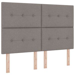 vidaXL LED Box Spring Bed met hoofdeinde Taupe 140 x 200 cm Stof