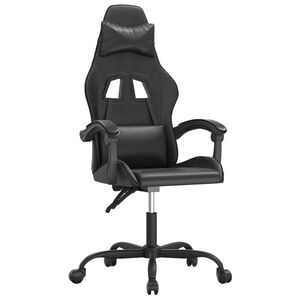 vidaXL Gamestoel draaibaar kunstleer zwart