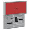 vidaXL Gereedschapskast set met plank 3 st Rood Gepoedercoat staal