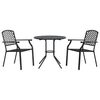 vidaXL 3-delige Tuinset stapelbaar gepoedercoat staal antracietkleur