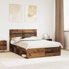 vidaXL Bedframe met hoofdeinde Oudhout 150 x 200 cm Massief grenenhout