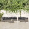 vidaXL 8-delige Loungeset met kussens poly rattan grijs