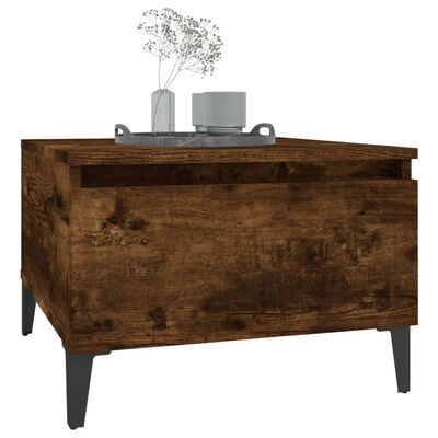 vidaXL Bijzettafels 2 st 50x46x35 cm bewerkt hout gerookt eikenkleurig