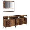 vidaXL Badkamermeubelset met plank met opslag 3 pcs Bruin Bewerkt hout