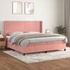 vidaXL Boxspring met matras fluweel roze 200x200 cm