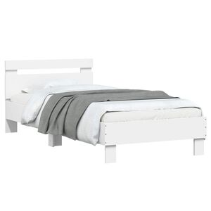 vidaXL Bedframe met Hoofdeinde Wit 80 x 200 cm Bewerkt hout