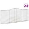 vidaXL Schanskorven 8 st gewelfd 400x50x160/180 cm ijzer