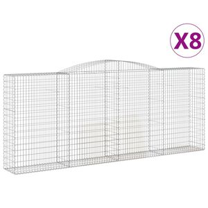 vidaXL Schanskorven 8 st gewelfd 400x50x160/180 cm ijzer