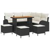 vidaXL Tuin Sofa Set met kussen 9 pcs Zwart Poly riet