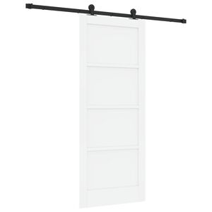 vidaXL Schuifdeur Wit en zwart 83 x 202 cm Massief grenenhout